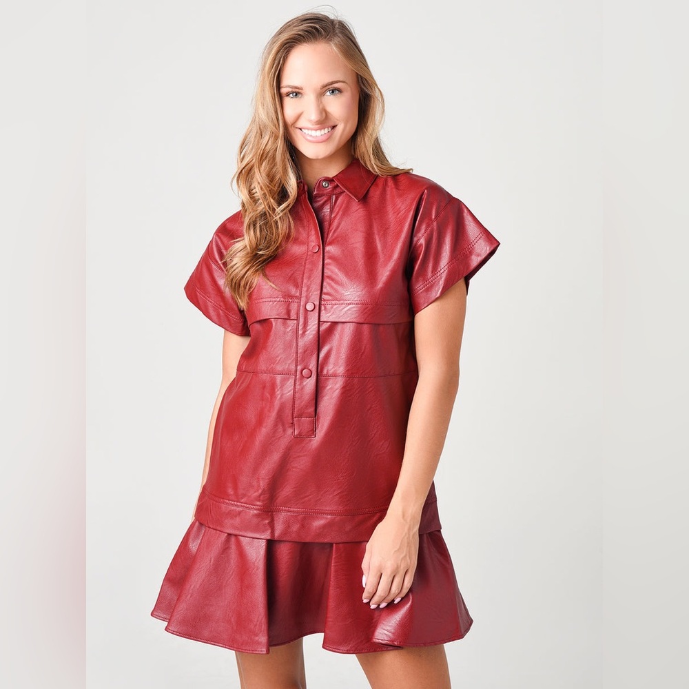 Hunter Bell Women's Addison Dress
Dark Red Faux Leather Jacket